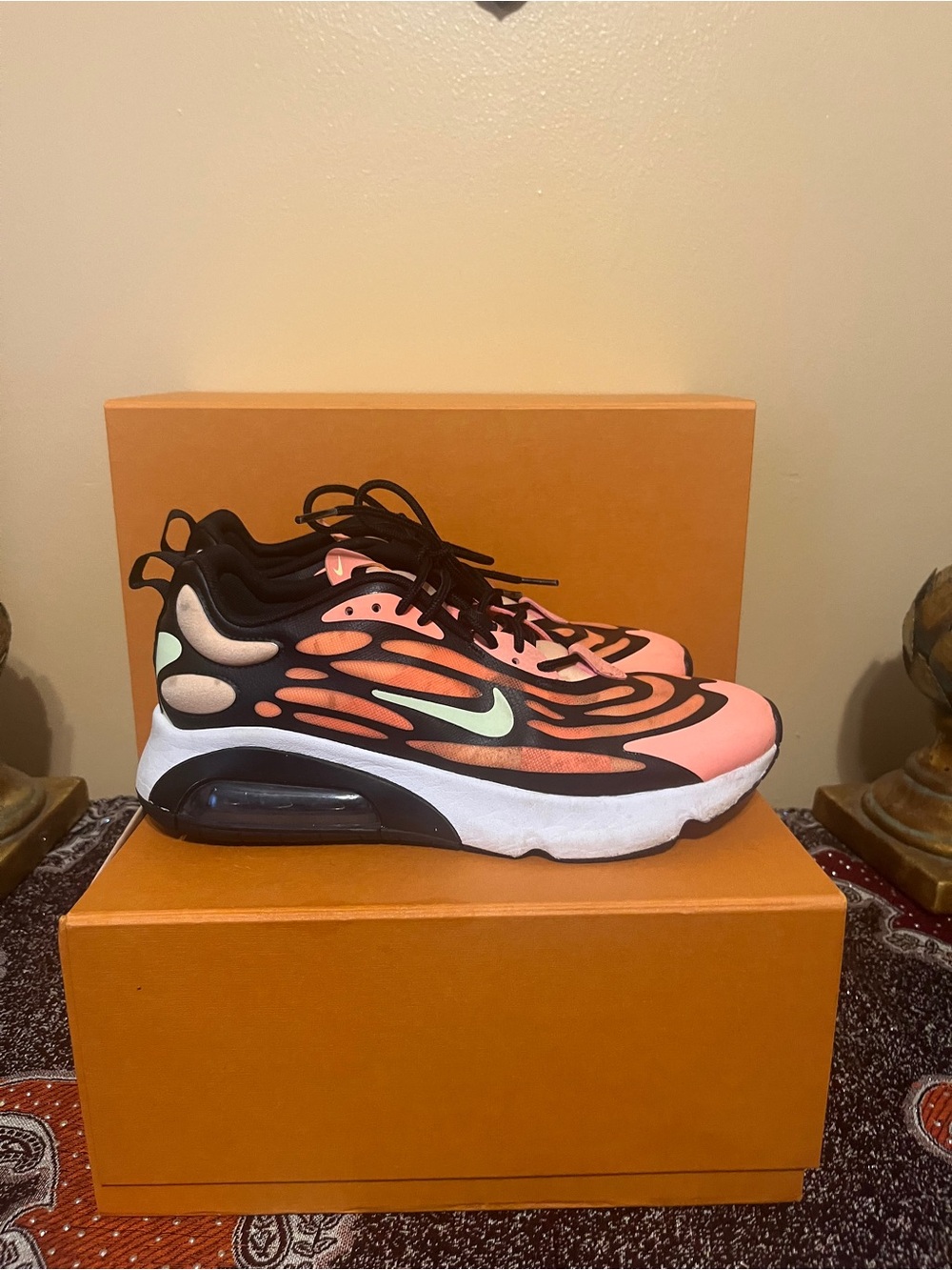 Nike Air Max Exosense Mens Size 10 Orange Black Athletic Running Sneakers